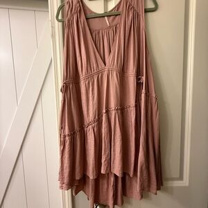 Free People Flowy Pink Sleeveless Dress with Pockets
